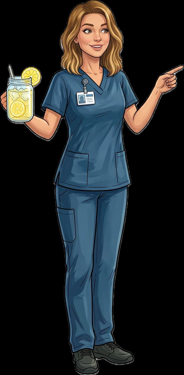 Jo, RN, pointing toward the next step